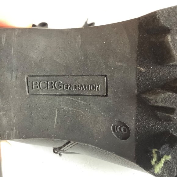 BCBGeneration Black Lace-Up High Heel Ankle Booties Side Zip Rugged Sole Women 9 - Picture 6 of 8